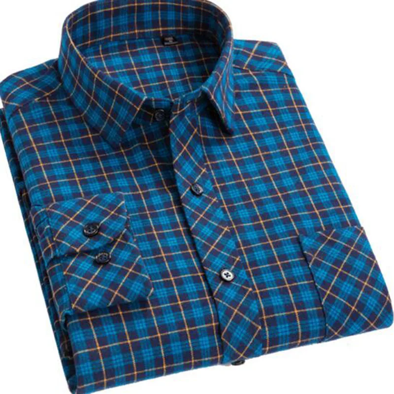 En однобортные рубашки в клетку с длинными рукавами Camisa Разноцветные теплые
