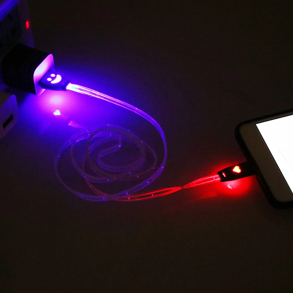 Случайный цвет! Светодиодный светильник USB кабель для зарядки и передачи данных