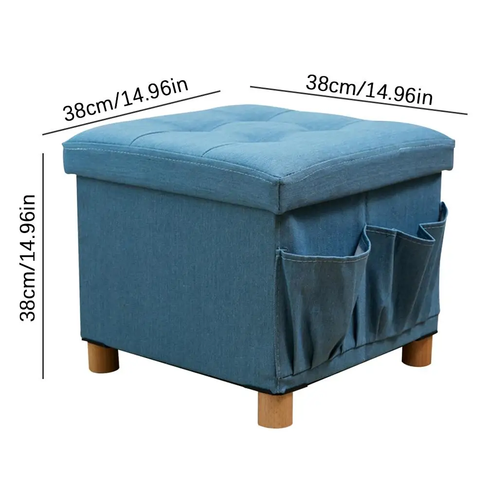 Джинсовая деревянная коробка для хранения четыре табурета с двусторонней сумкой
