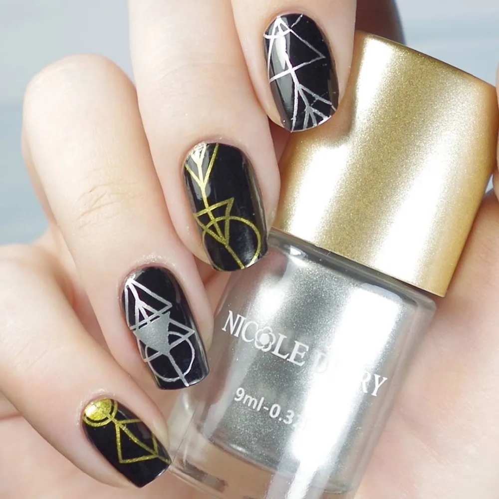 NICOLE DIARY 9ml Nail Stamping Polish Colorful varnish Art Plate Printing Varnish Decoration | Красота и здоровье