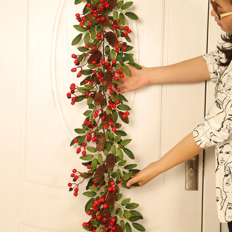 HOYVJOY Big pinecone Рождественское украшение из ротанга искусственная трава зелень plantas