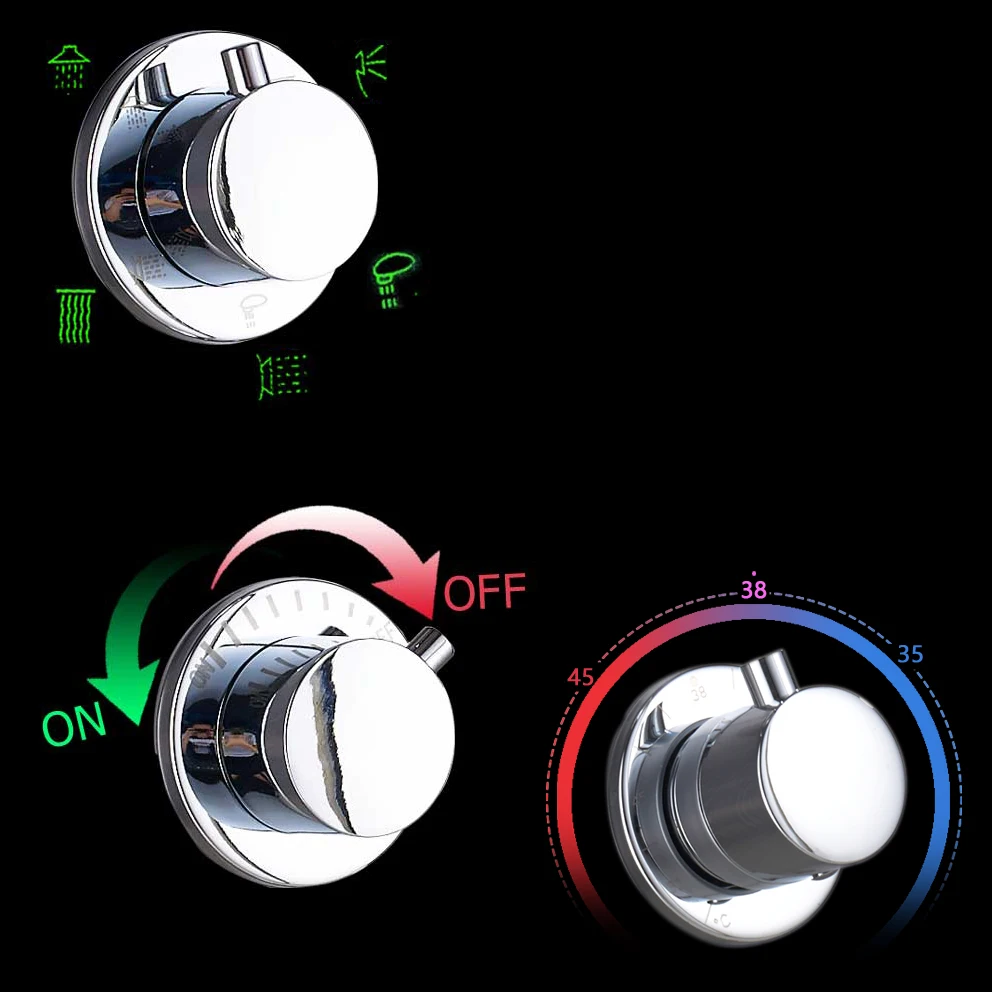 Умная термостатическая душевая панель смеситель для душа термостатический