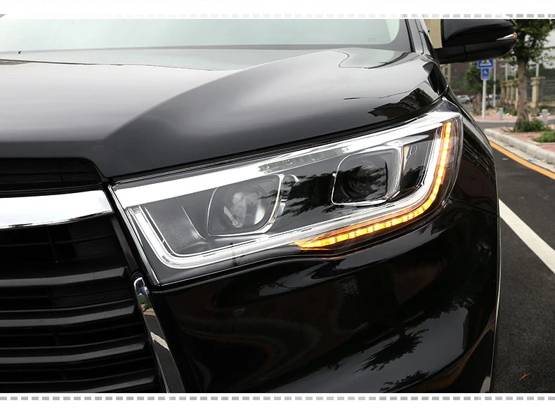 Набор для автостайлинга для Toyota Highlander фары светодиодный фара Highlander DRL Объектив двойной луч HID Xenon автомобильные аксессуары