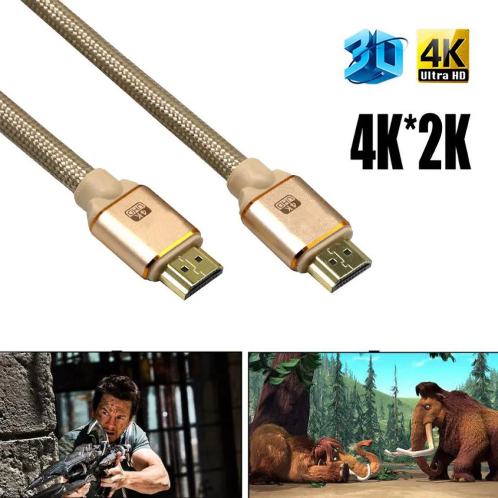 1 м 3 5 Ультра HD HDMI 19 штырьков Male мужской золотой кабель v2.0 высокоскоростной + Ethernet