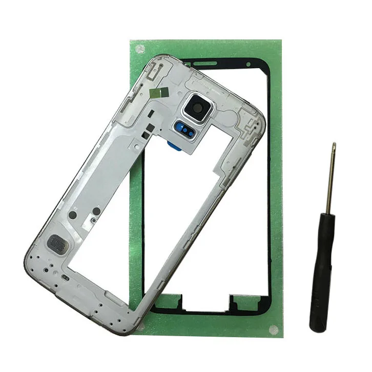 Для Samsung Galaxy S5 Neo G903 G903F G903W корпус корпуса мобильного телефона крышка средней части корпуса с клеем+ Инструменты