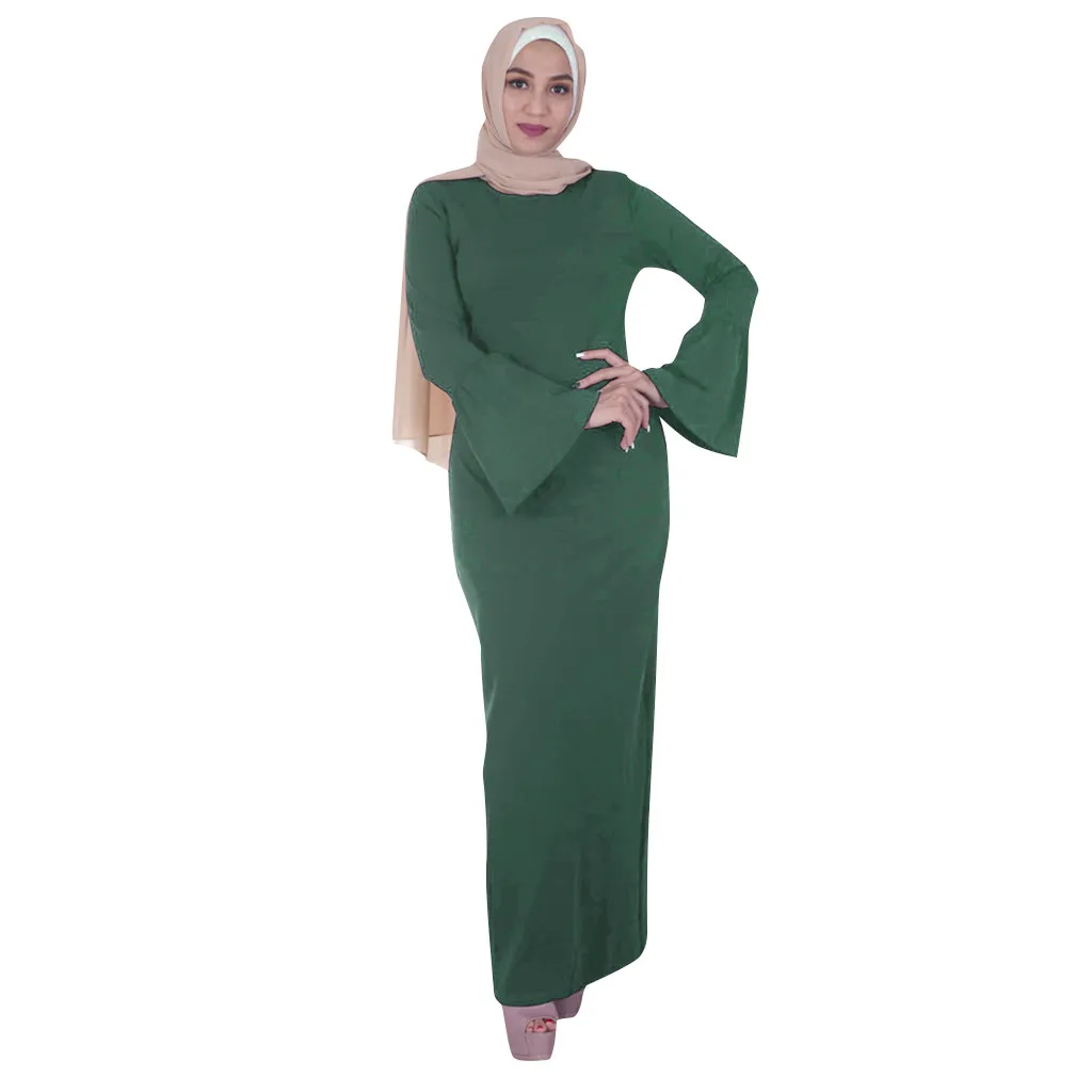 Женские Модные топы vestido мусульманское скромное платье Abaya Turkey длинный халат