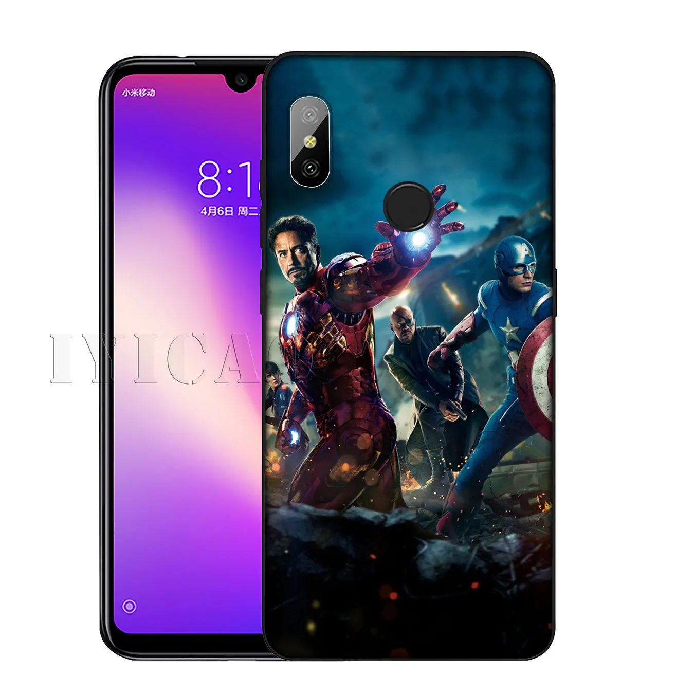 Мягкий силиконовый чехол IYICAO Marvel's The Avengers для Xiaomi Redmi K30 K20 8A 7A 6A 5A S2 GO Note 8 8T 7 5 6 Pro |
