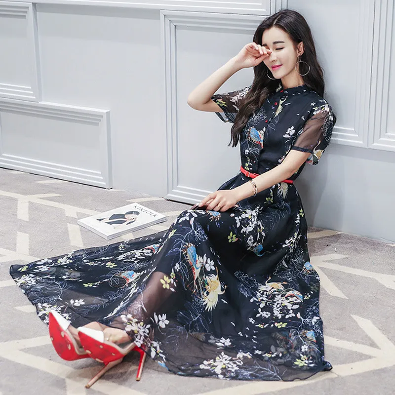 KMETRAM 2020 праздник цветочный богемное шифоновое платье женское летнее макси
