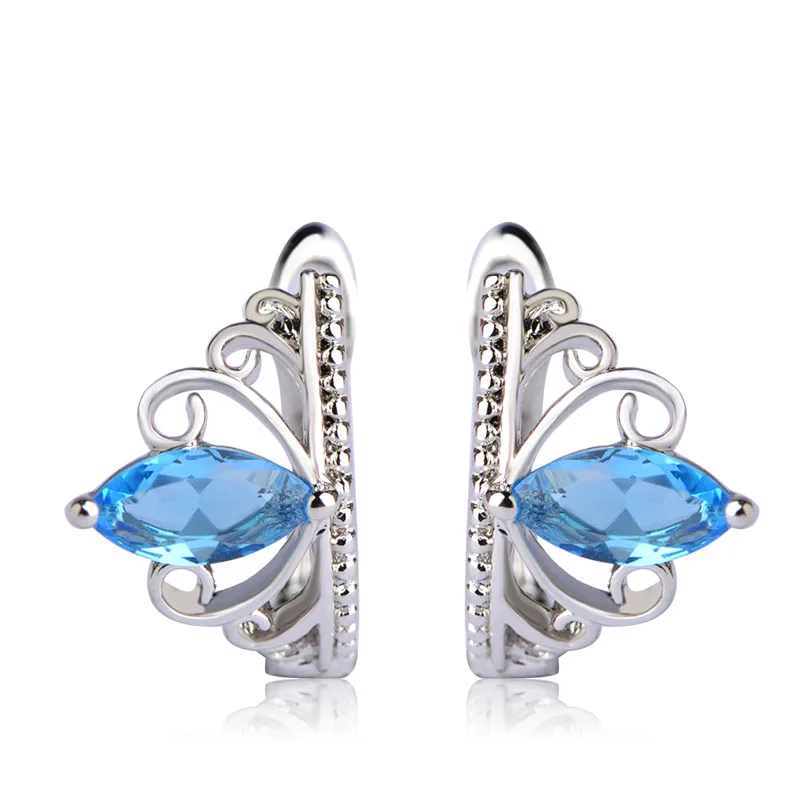 Женские серьги пусеты Blucome медные золотого цвета с английским замком и