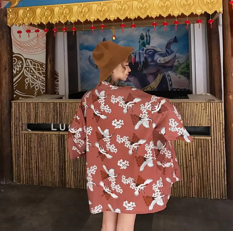 Style 17 Традиционное японское кимоно yukata женское японское короткое платье свободная одежда kimomo японский кардиган кимоно Японские Женские haori - Color: Style 17