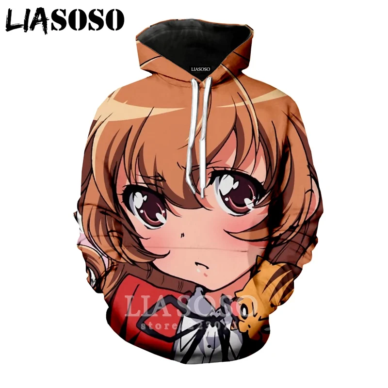 LIASOSO зимняя Новинка мужская и женская модная толстовка 3D принт аниме Toradora с