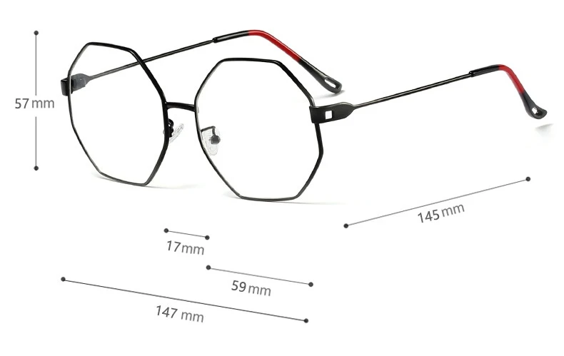 vintage glasses frame women black high quality Polygon eyeglasses Brand Metal Frame optical ladies spectacles frames