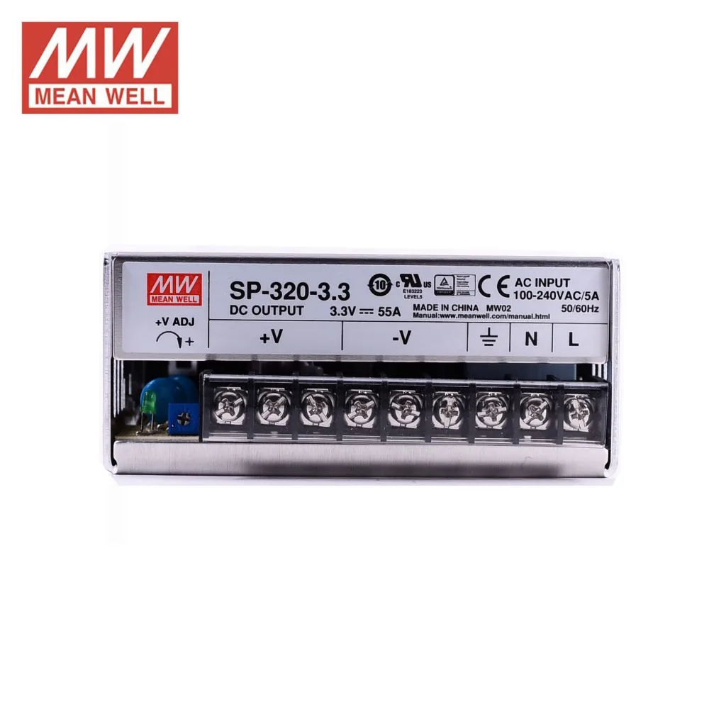 источник питания MEAN WELL SP 320 3.3 выключатель вольт 55A 181 Вт PFC функция 85 264VAC вход meanwell