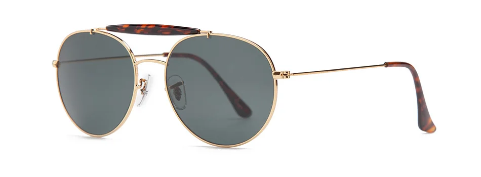 Боло. Ray ban 3540 Круглые Солнцезащитные очки для мужчин и женщин 55 мм стеклянные линзы в оправе из нержавеющей стали для вождения, зеркальные солнцезащитные очки oculos de sol Gafas UV400