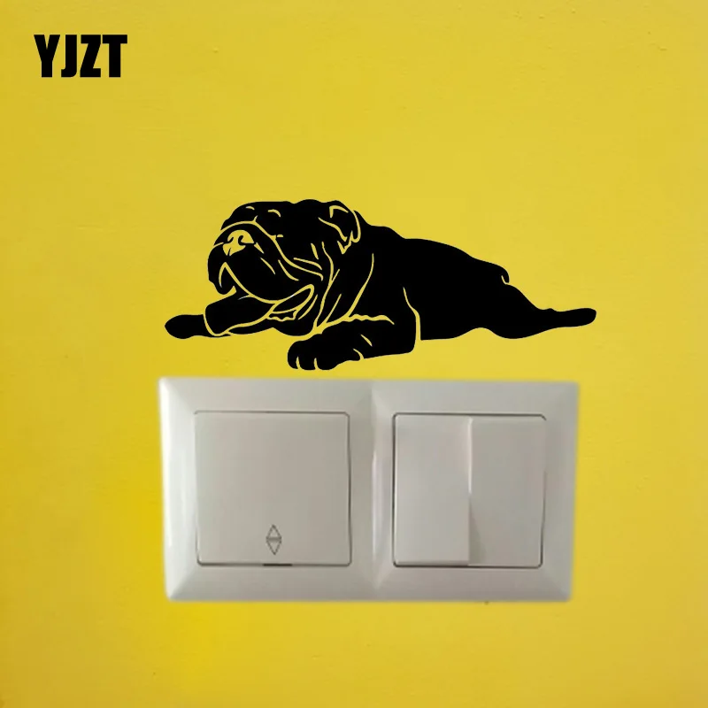 YJZT мультфильм виниловые наклейки на стены Английский бульдог Pet Home Decor