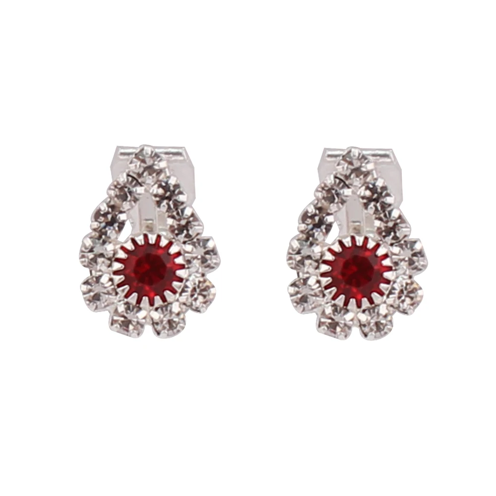 Бренд Grace Jun rhinestone Кристалл Сердце Корона клипса геометрической формы на серьги без пирсинга для девочек Дети Мода милый ушной зажим без аллергии
