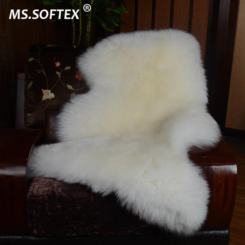 MS. Softex Австралийский коврик из овчины с принтом цветной натуральный овчина