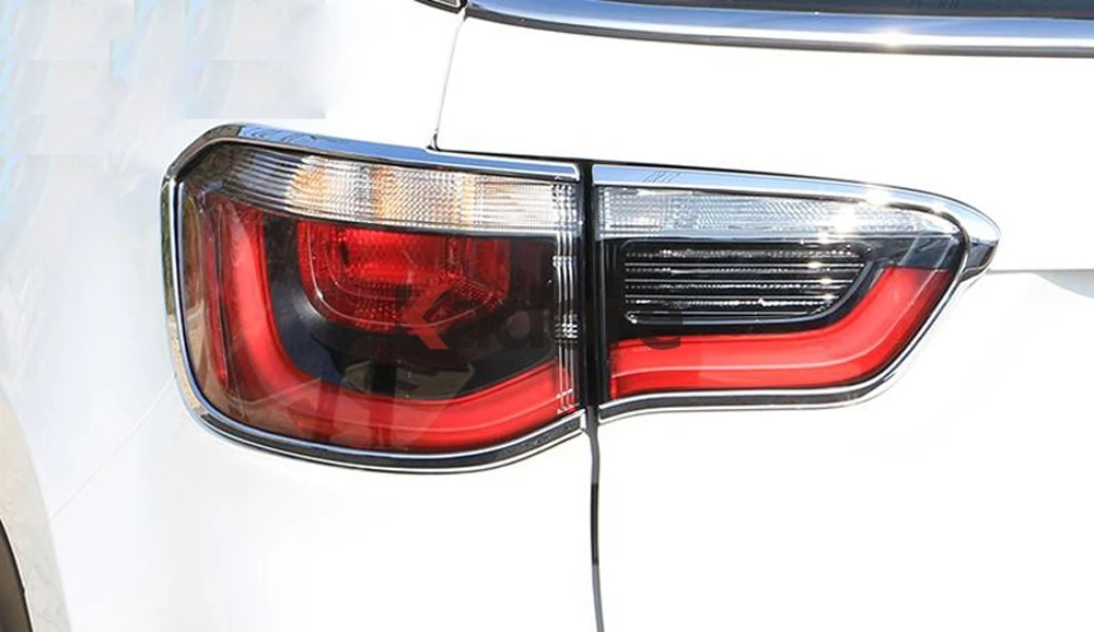 Для Jeep Compass хромированная наружная задняя крышка лампы, литьевая отделка, задний светильник, автомобильные Чехлы, аксессуары для украшения