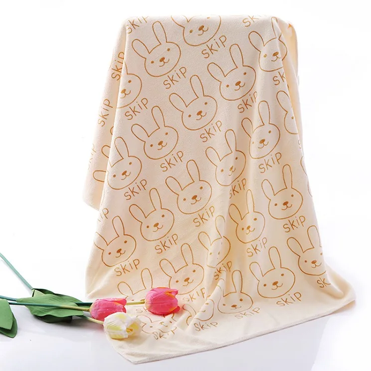 Beige Bunny 70x140 см новое полотенце из микрофибры с героями мультфильмов для детей Детское супер абсорбирующее банное полотенце для ванной комнаты для дома - Цвет: Beige Bunny