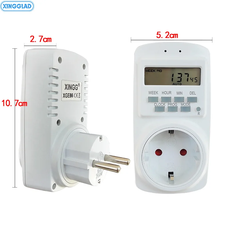 Электронная цифровая розетка с таймером для ЕС и России кухонная 250 В 50 Гц