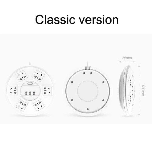 Xiaomi 6 портов с 3 USB power Strip power Plug зарядное устройство розетка US UK EU AU(5 В = 2.1A один) две версии высокого качества - Цвет: basic version