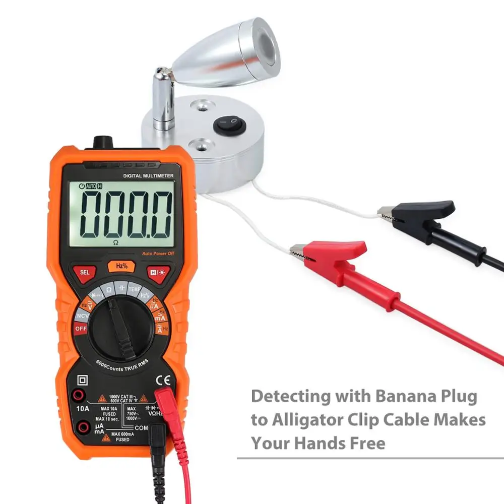 Neoteck True RMS Digital Multimeter Auto Range AC/DC voltage current NCV Tester with Backlight 6000 Counts | Инструменты