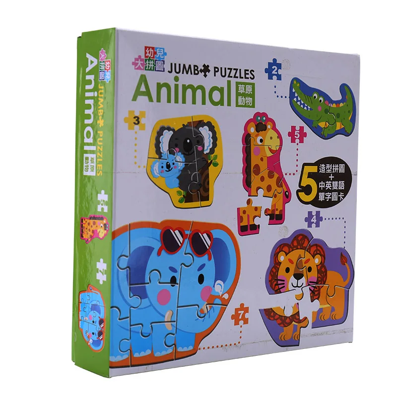 3 стиля Детские Обучающие английские познавательные пазлы игрушки с мультяшным
