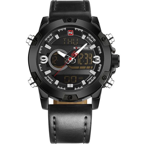 BBB NAVIFORCE люксовый бренд Мужские Аналоговые Цифровые кожаные спортивные часы мужские армейские военные часы Мужские кварцевые часы Relogio Masculino - Цвет: BBB