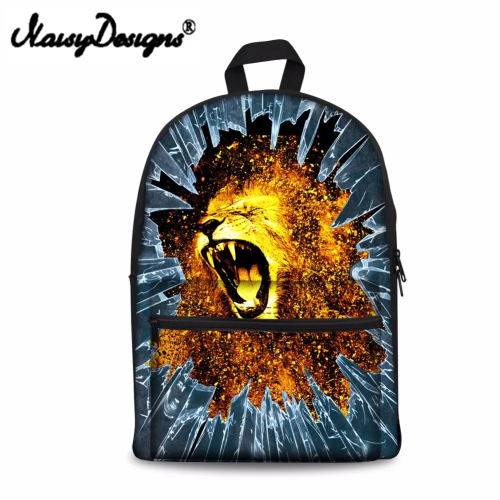 Бесшумный рюкзак на плечо с 3D принтом льва из разбитого стекла для подростков
