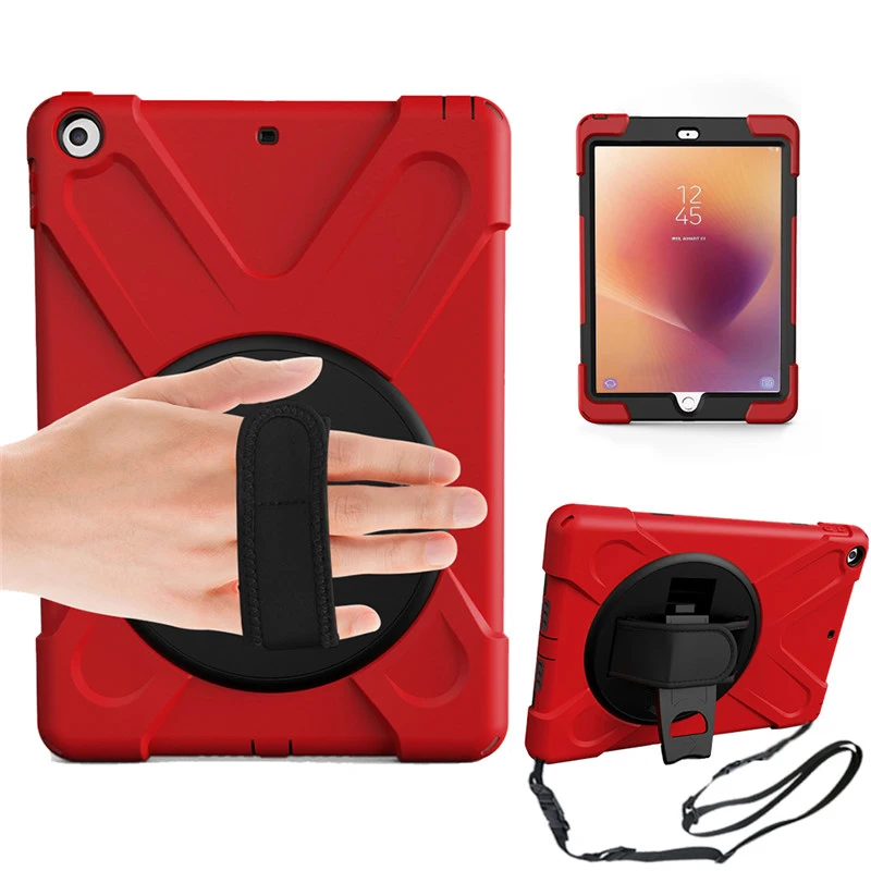 Для Apple iPad 9,7 дюймов чехол для планшета противоударный 360 с подставкой и плечевым ремнем Чехол для iPad 6-го 5-го поколения