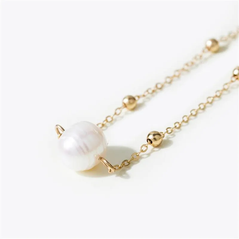 Женское Ожерелье с золотыми бусинами модное винтажное ожерелье искусственным