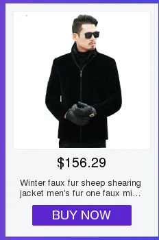 Men's Faux Fur Long Coat Brown/black Warm And Comfortable Winter New Brand Maylooks Hn128