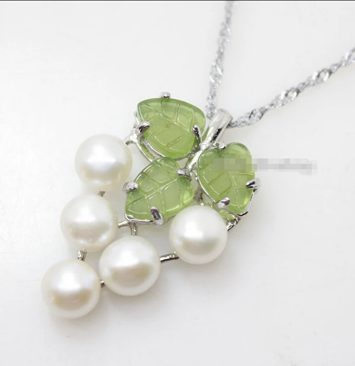 Бесплатная доставка Подлинная белая жемчужная подвеска виноград ожерелье