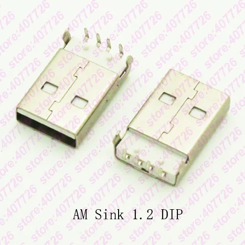 Sink 1.2 DIP White 10 штук в наборе USB 2,0 разъем Тип мужской разъем USB AM 4pin раковина 2,5 SMT/раковина 1,2 DIP кабеля пайки - Цвет: Sink 1.2 DIP White