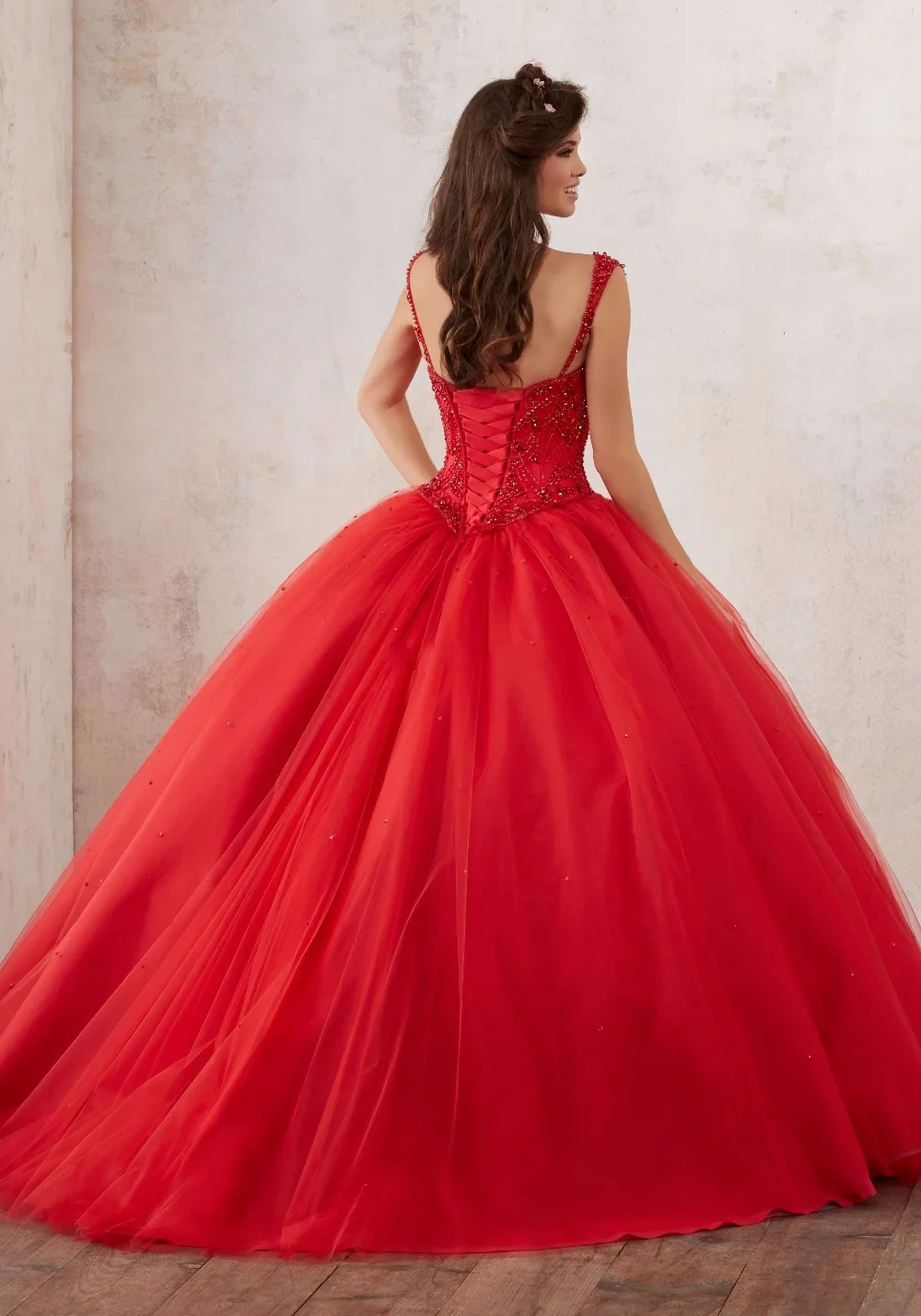 Новое поступление красное платье Quinceanera 2020 платья из тюля на тонких бретельках с
