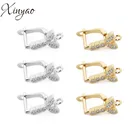 Кристальные серьги XINYAO 2 шт. 13*20 мм, сделай сам, материал, зажим из циркония, зажим, аксессуары для изготовления сережек ручной работы