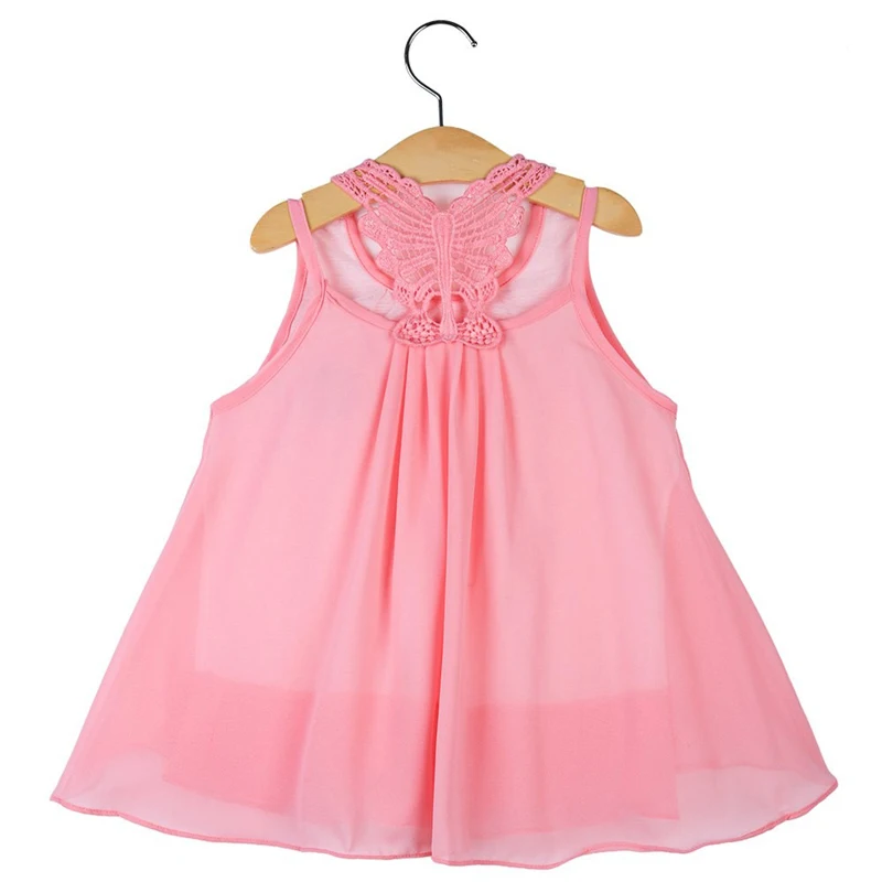 Летнее стильное платье для маленьких девочек детская одежда шифоновое