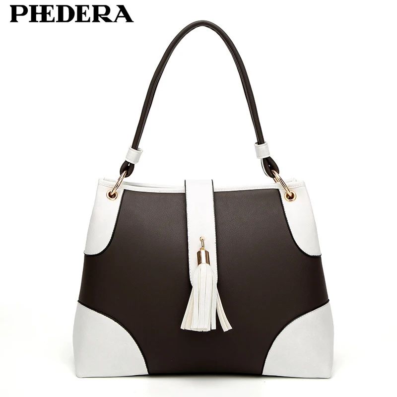 Phedera Фирменная новинка моды кисточкой Сумки на плечо для Для женщин простые