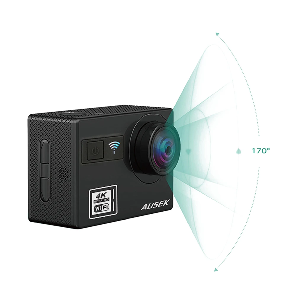 AUSEK 4K Спортивная камера wifi Пульт дистанционного управления Водонепроницаемая Спортивная камера для дайвинга