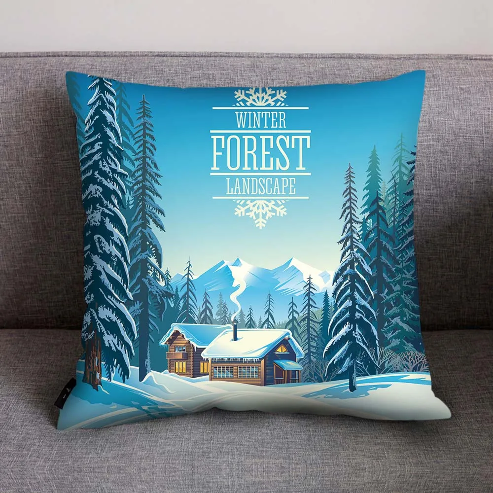 as the picture show 45*45 чехол для подушки с рождественским принтом снеговика для окрашивания кровати украшение дома Рождественский Чехол на подушку, декоративный чехол для подушки s - Цвет: as the picture show