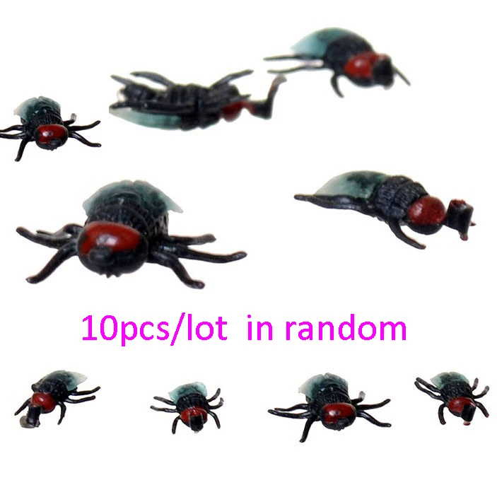 10pcs per lot random В случайном мухе животных смешной трюк весело хитрые шутки шалость день апреля Дурака реквизит игрушка смеется приколы шалость озорство Хэллоуин - Цвет: 10pcs per lot random