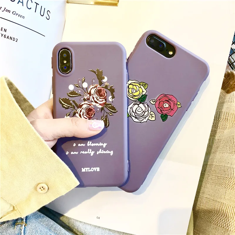 Фиолетовый цветок телефон чехол на айфон iphone 10 6 7 Plus для coque X 8 6s плюс мягкого
