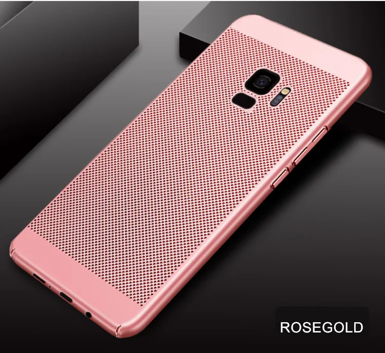 RoseGold Сетчатый чехол для телефона Samsung Galaxy S5 S6 S7 Edge S8 S9 S10 Plus тонкий термоохлаждающий чехол для Note 3 4 5 8 9 Coque Capa Shell - Цвет: RoseGold