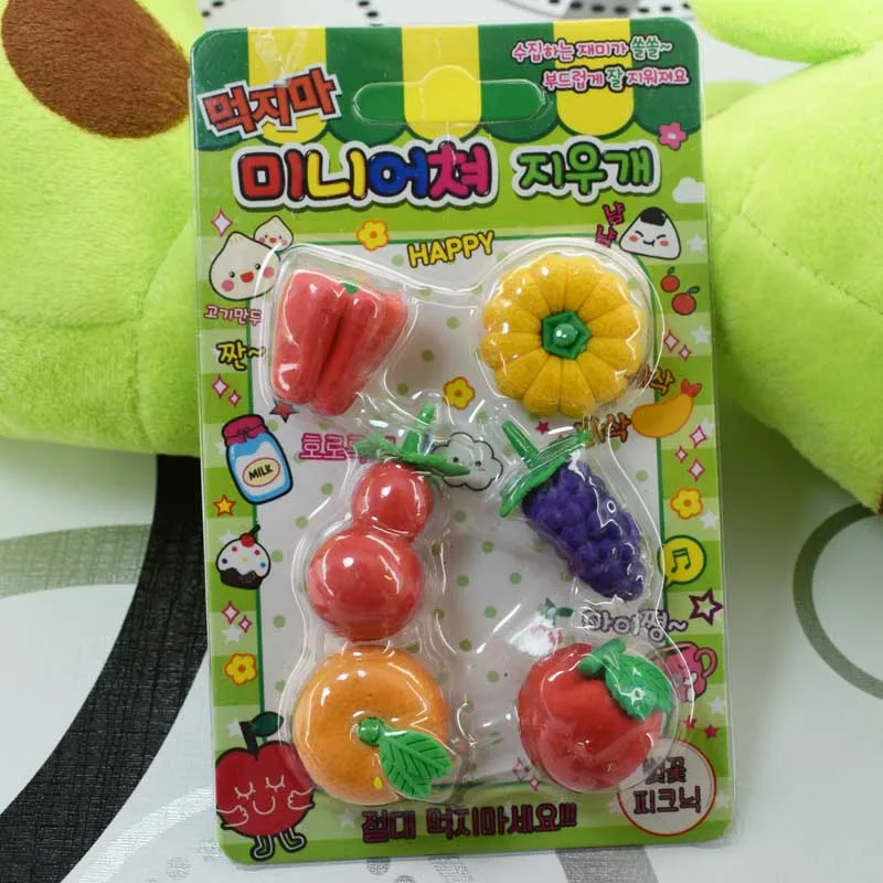 Милый фруктовый растительная форма Borracha Kawaii ластик карандаш для детей игровой