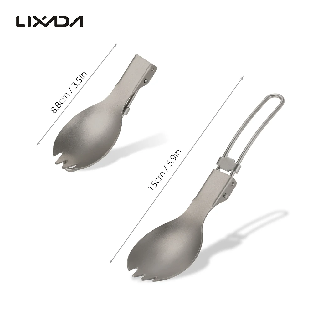Lixada титановая Складная ложка Spork уличная посуда походная посуда легкая сложенная посуда для кемпинга пикника