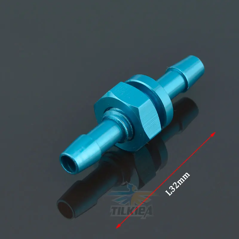 BLue L32mm Хорошее качество 1 шт. синие/серебряные водяные ниппели L32mm/L20.8mm M6 резьба Rc лодка Топливные форсунки для 3X5/4X7 мм труб - Цвет: BLue L32mm
