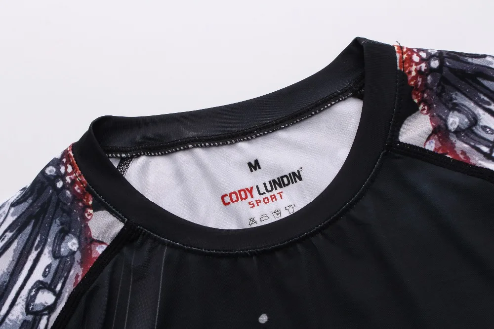 Мужская компрессионная рубашка Rashguard с длинным рукавом 3D принт футболки для джиу