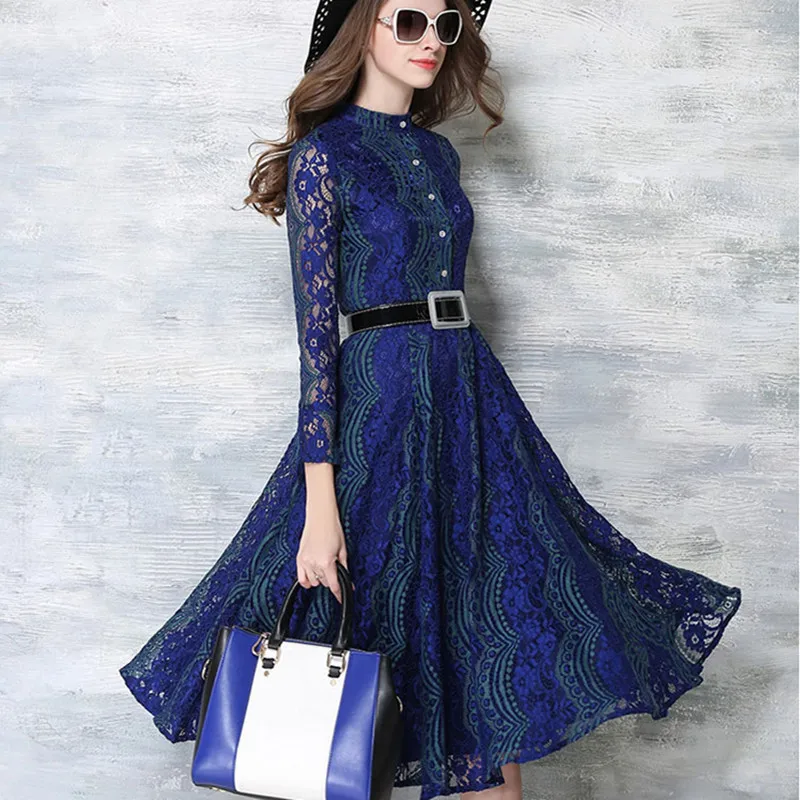 2017 choiceshine женская dress бренд летние платья свободные середины икры женщины полые
