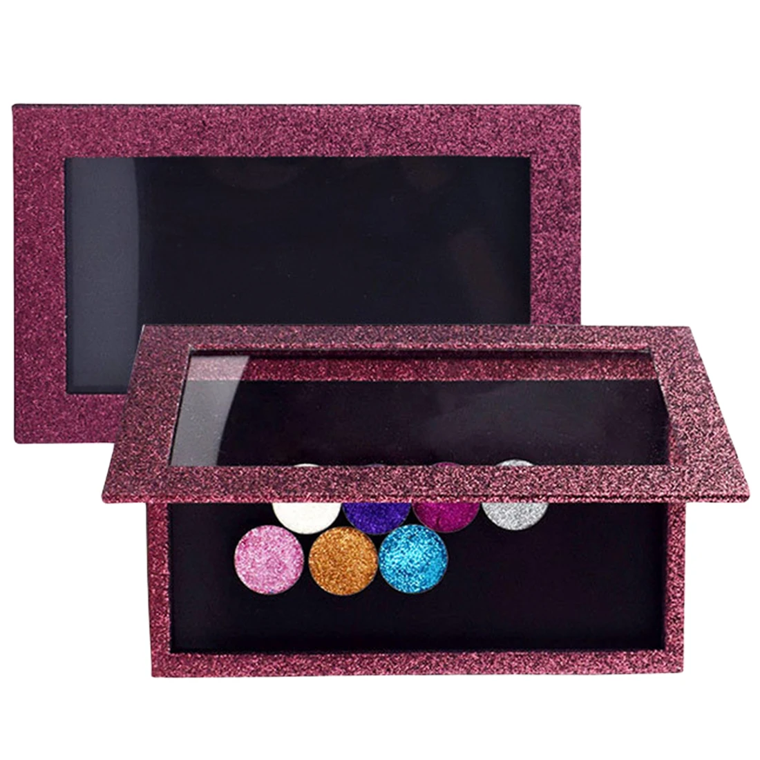 DIY пустые портативные Блестящие модные магнитные окна 0pen коробка для теней век