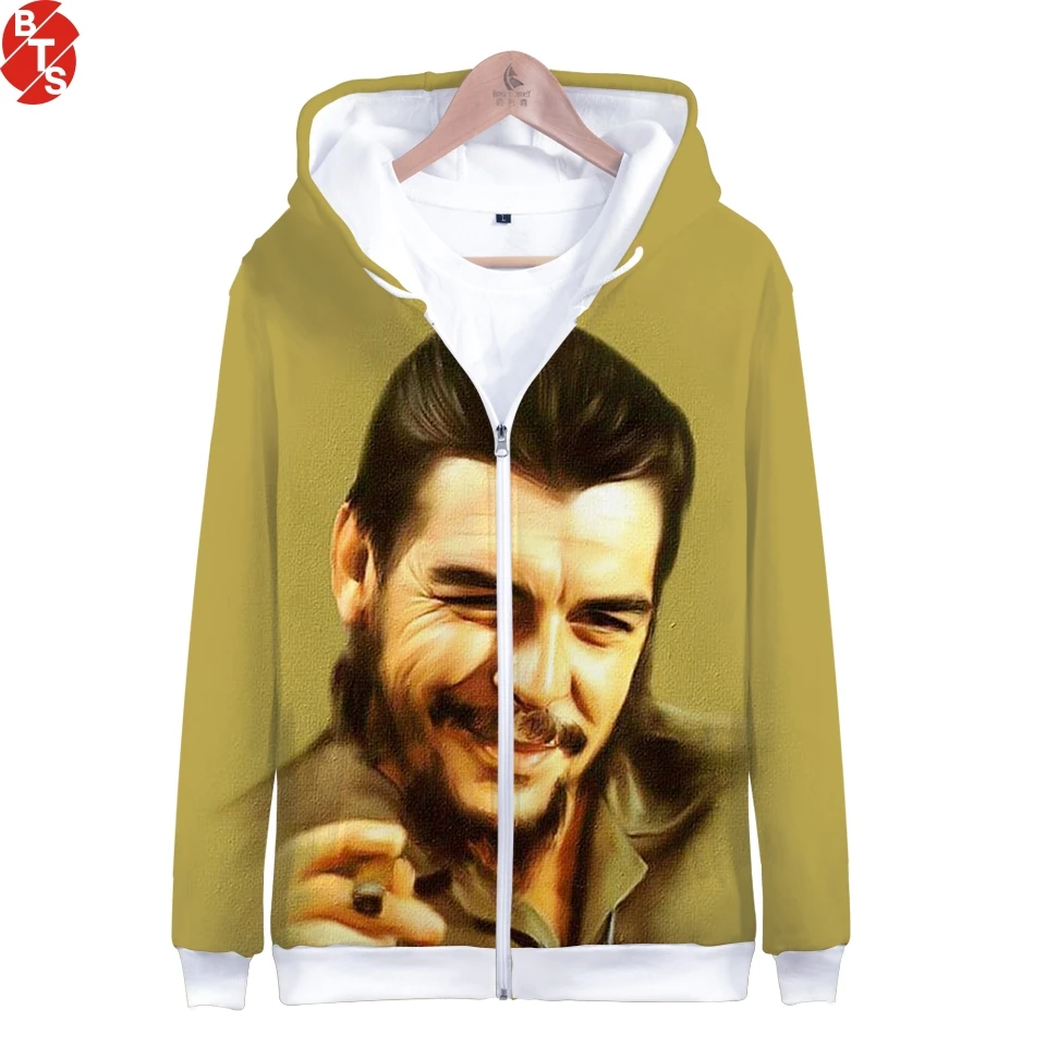 Толстовка на молнии с 3D принтом Che Guevara женская/мужская толстовка капюшоном и